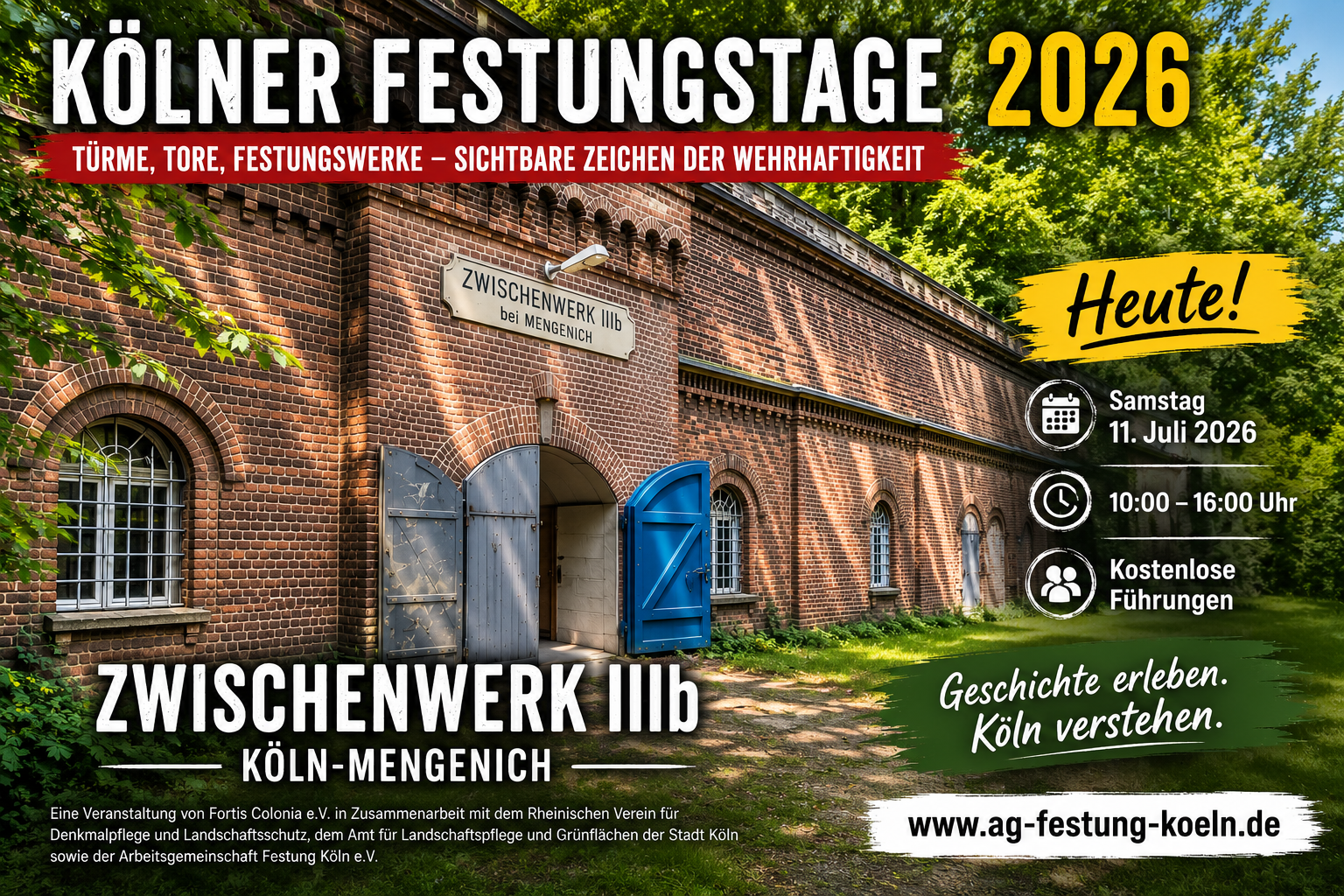 Historisches Zwischenwerk IIIb in Köln-Mengenich während der Kölner Festungstage 2026.